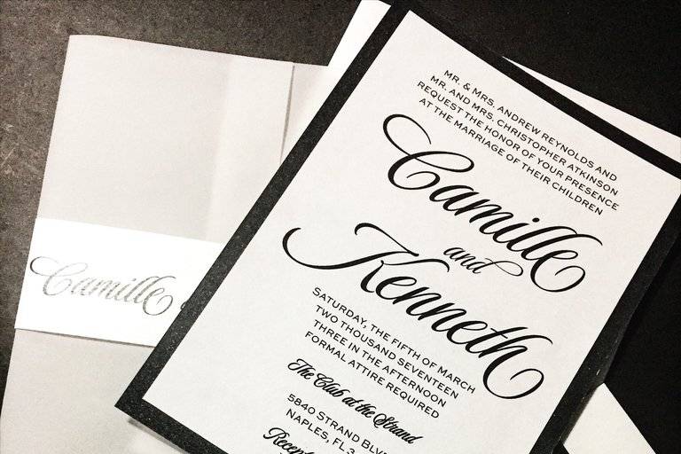 Vellum and Belly Band Invite