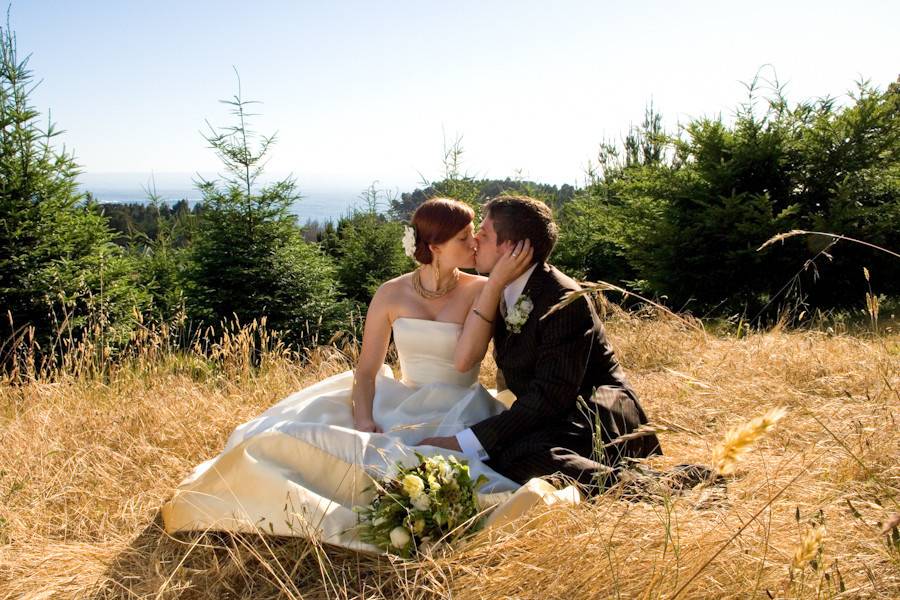 A romantic bridal session in the hills overlooking Mendocino, California.