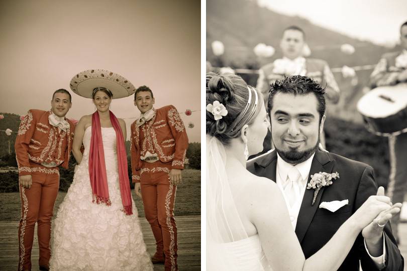 Mariachis and sombreros flavored this marriage of cultures on the Mendocino Coast, in the hamlet of Elk, California.