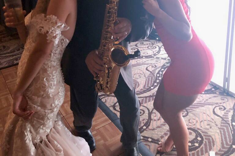 The girls love the sax