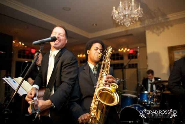 Playing saxophone