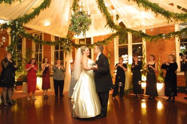 The bride holding her bouquet