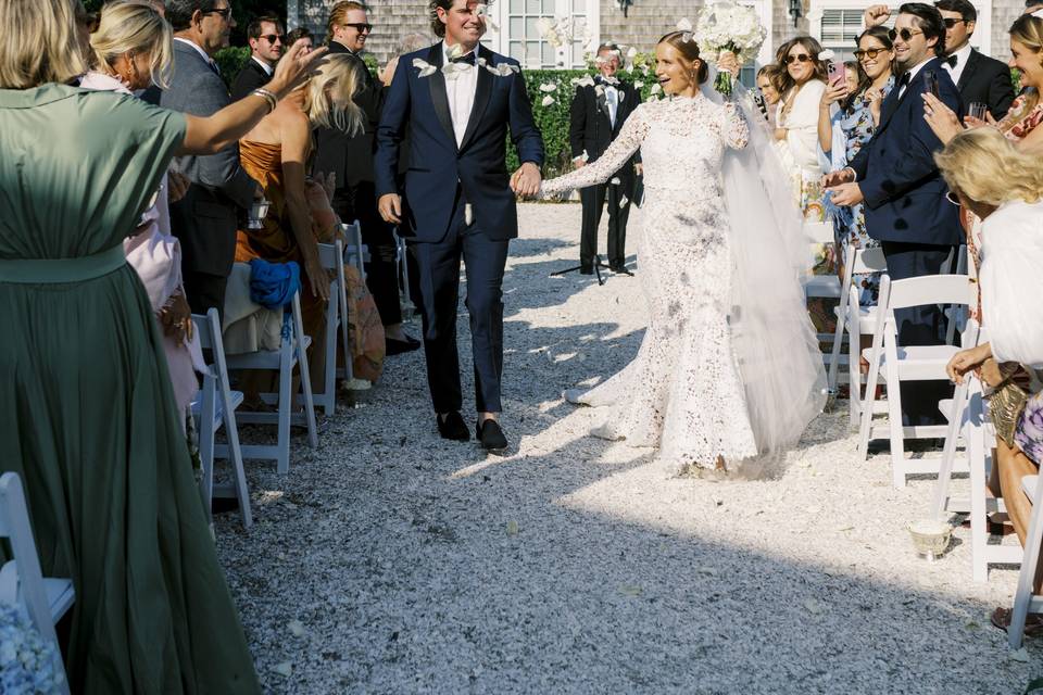 Bride and groom recess