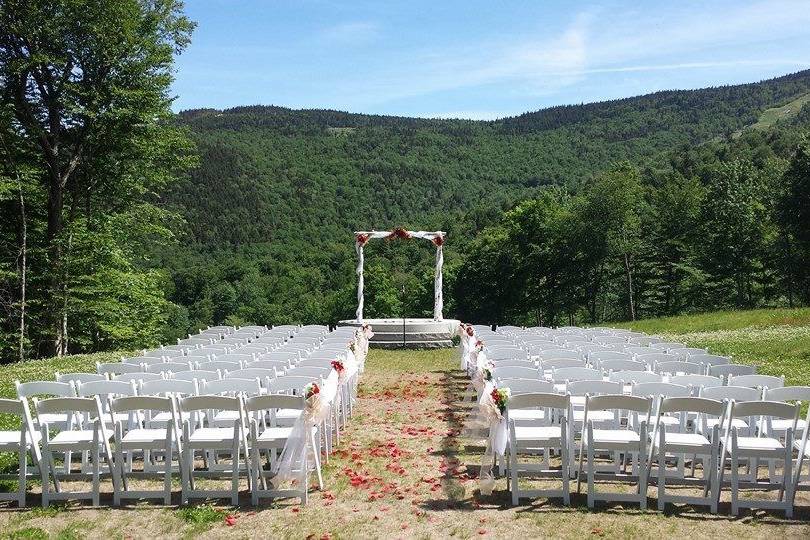 Outdoor wedding ceremony area