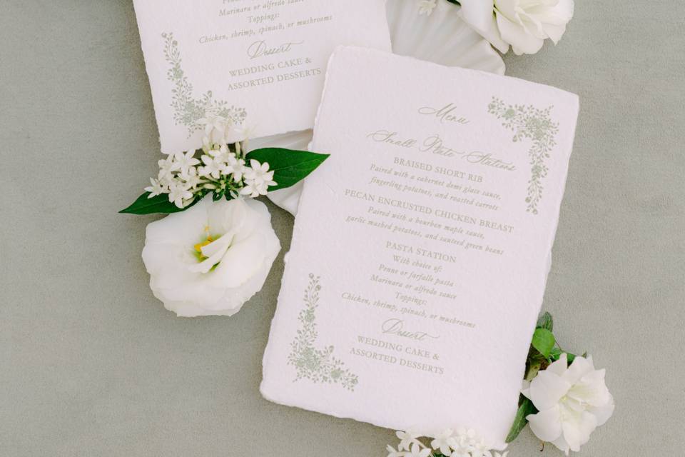 Classic Wedding Menus