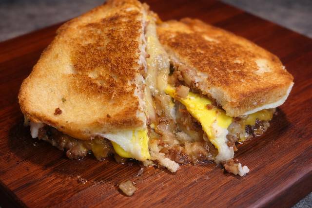 Corn beef has grilled cheese