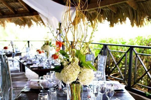 Table setting and centerpiece