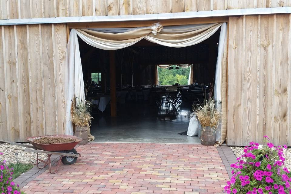 Barn reception entrance