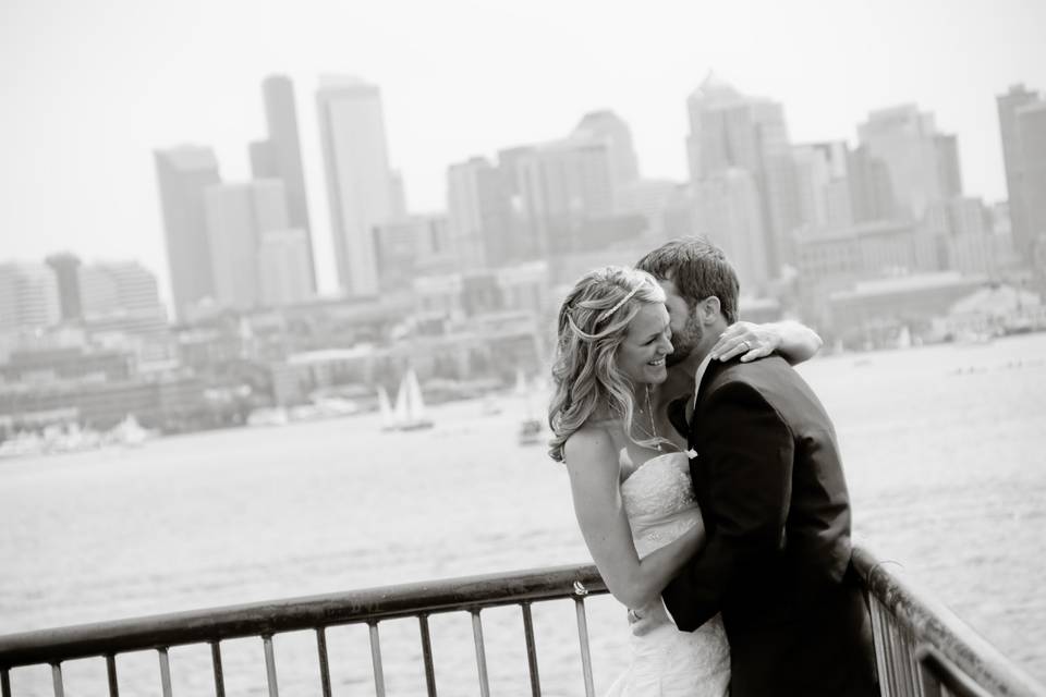 City scape wedding