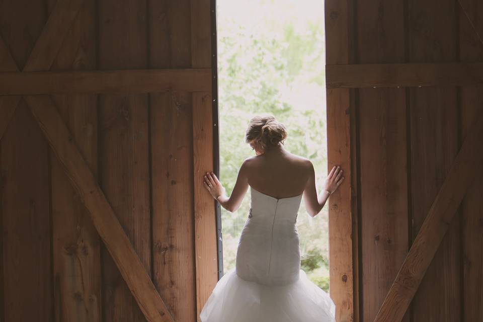 Barn doors and bride