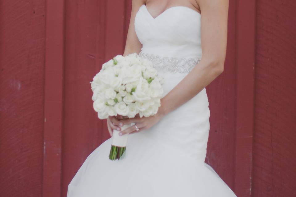 Bride and flowers