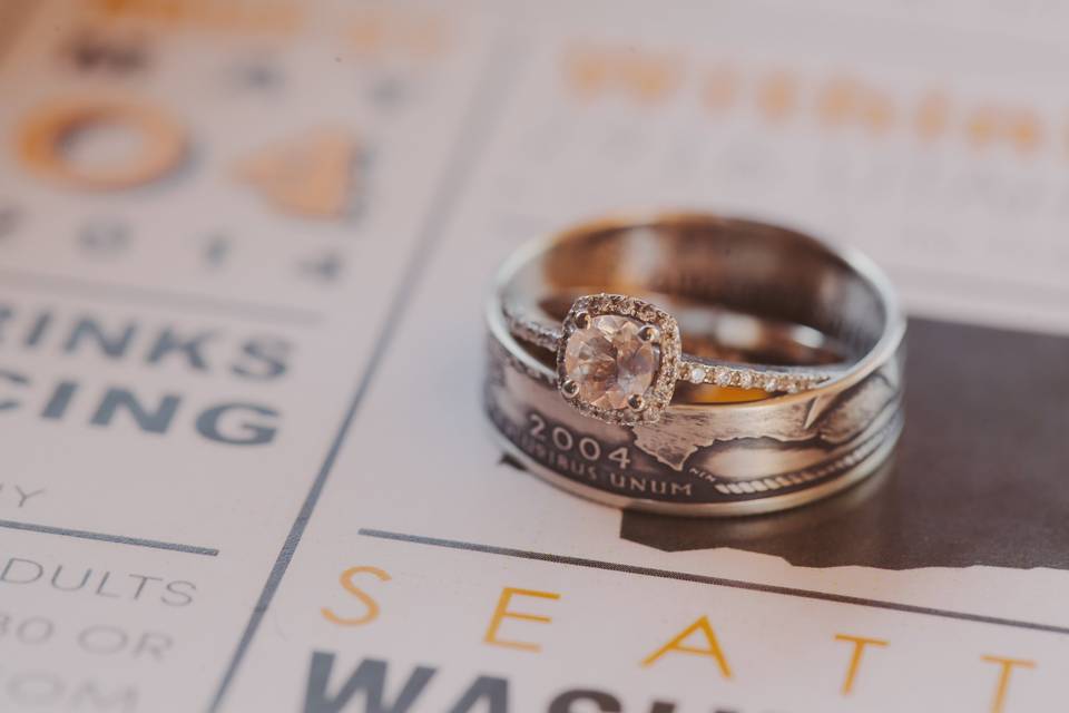 Wedding rings closeup