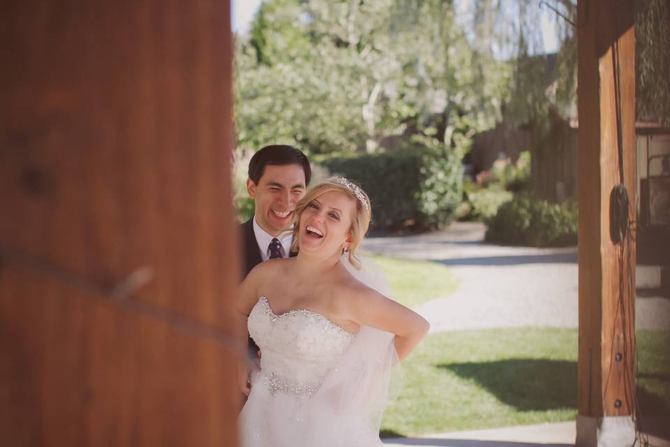 Elopement bride and groom