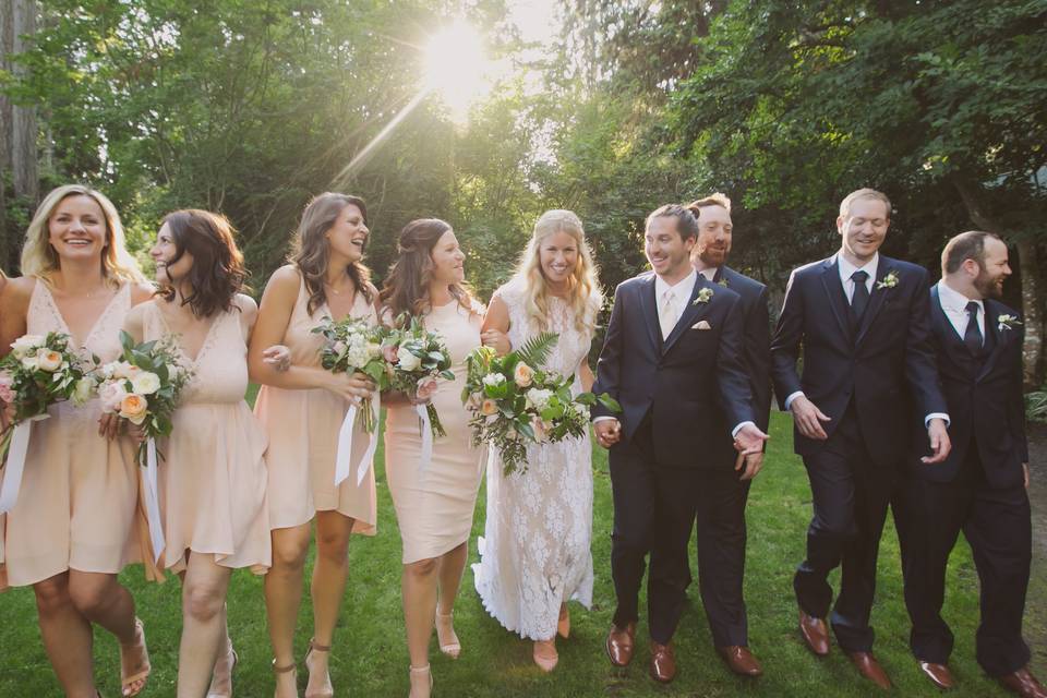 Wedding party group shot