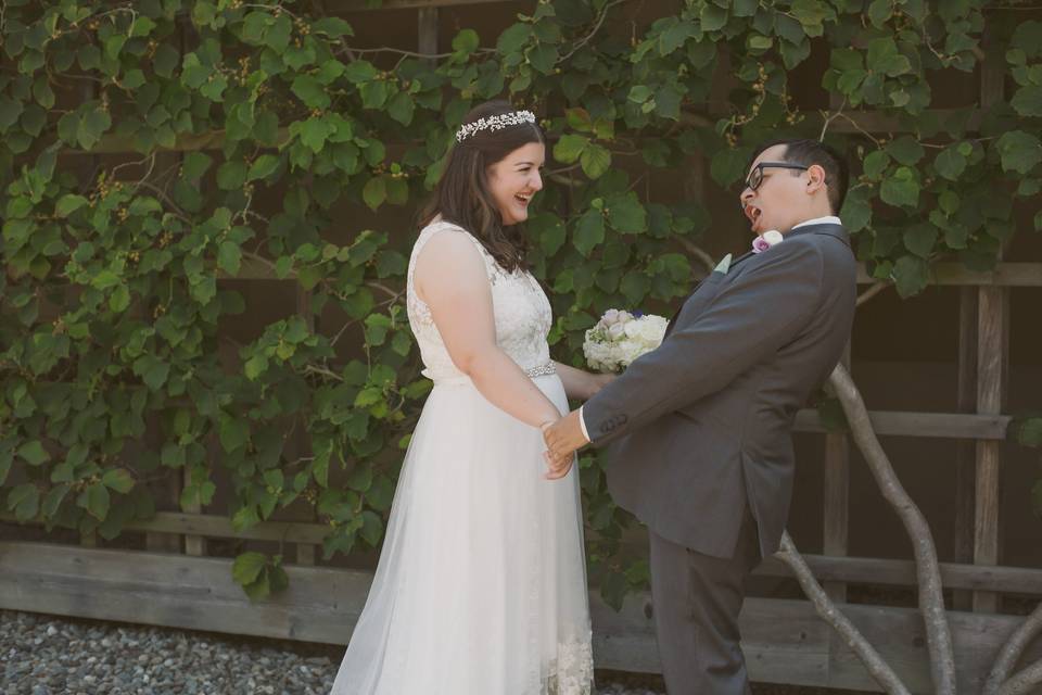 First look groom expression