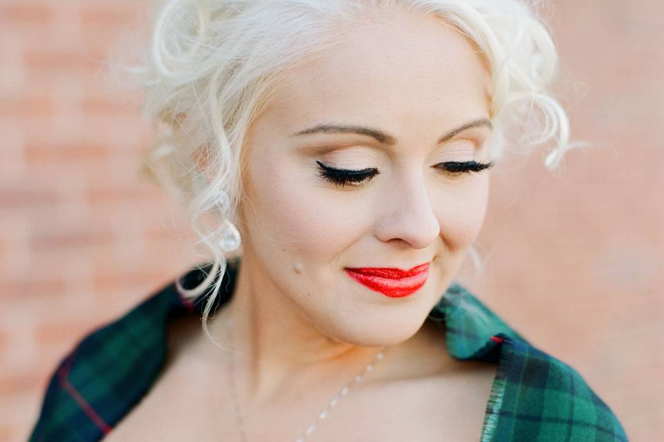 Bold red lip