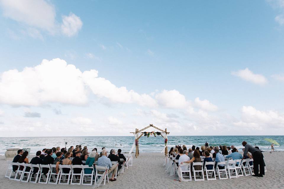Recent oceanfront wedding