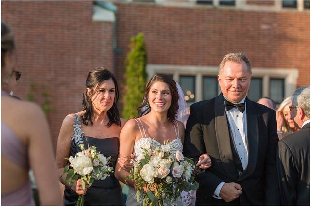 Wedding party flower arrangements