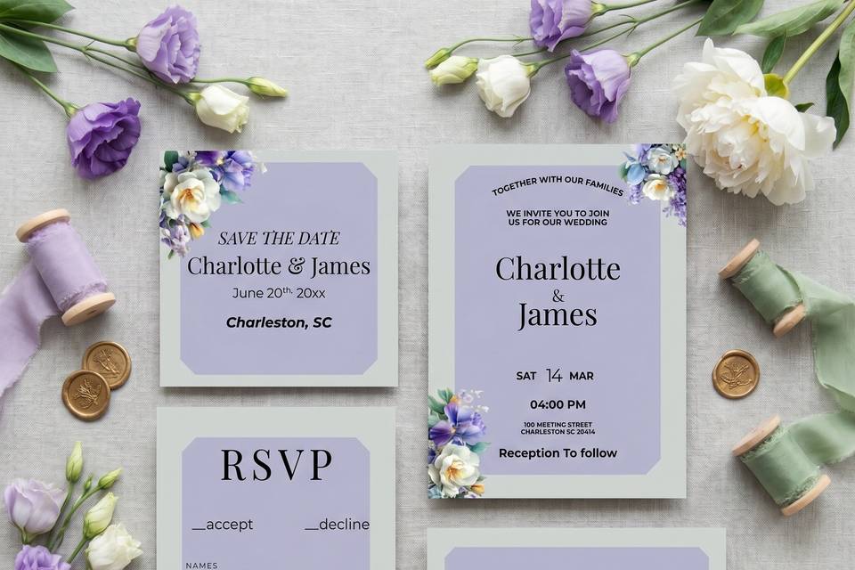 Forest Lilac green and ivory F