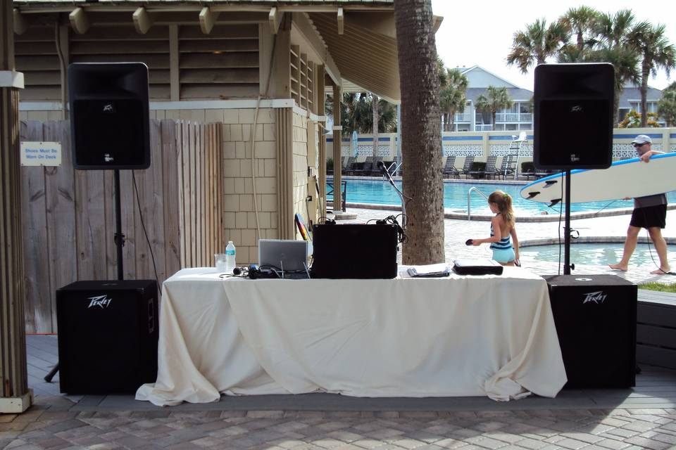 Outdoor DJ booth setup