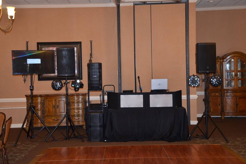 DJ booth setup