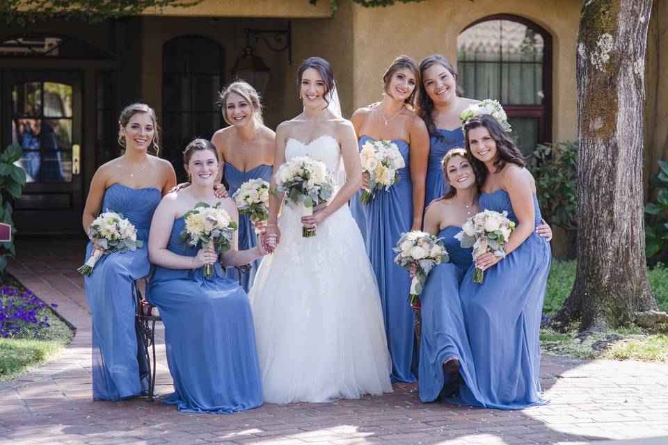 Blue bridesmaids