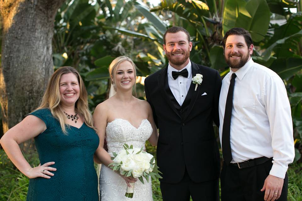 Bride and groom with Amanda