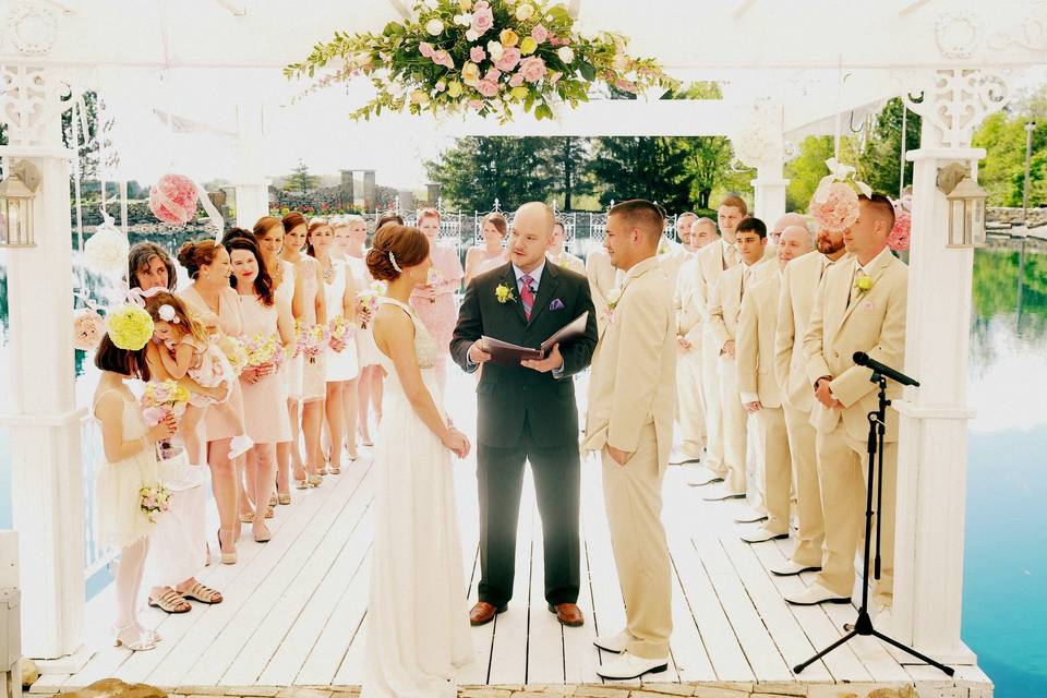 Lakefront wedding ceremony