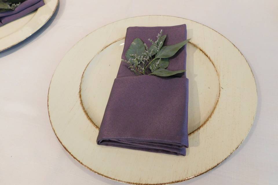 Eggplant rustic napkins