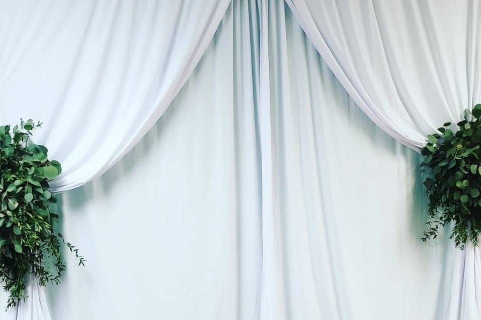 White curtain backdrop