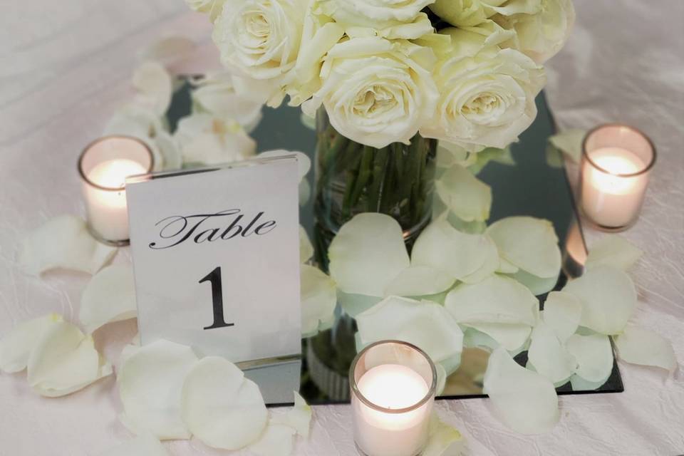 Ivory rose center pieces