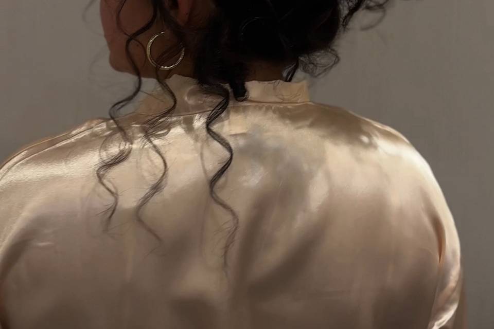 Extra curly, high updo