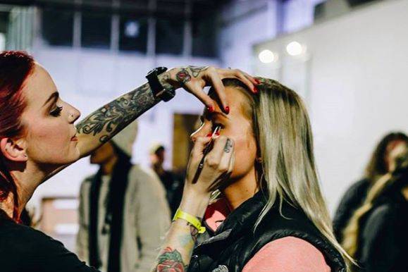 2018 Maxim Superbowl Party  Bottle Servers Makeup in session