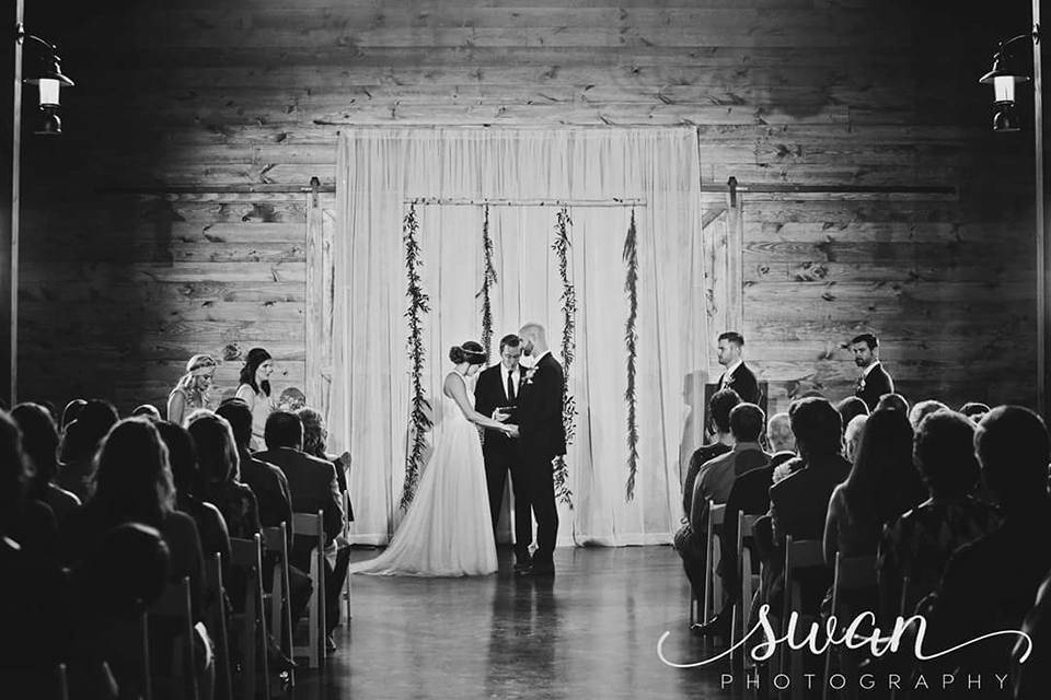 Wedding ceremony​ in black and white