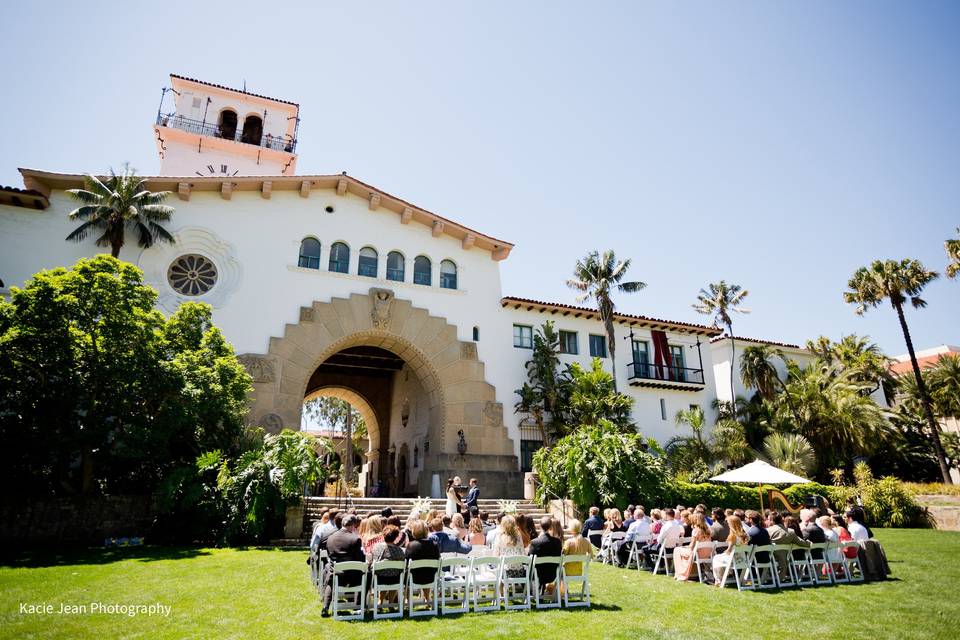 Wedding Ceremony at the Santa Barbara Courthouse,Valerie Saint Martin, Harpist & Opera Singer