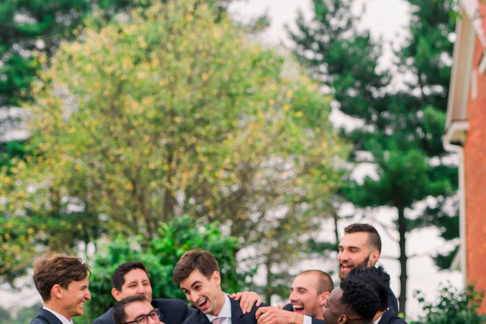 Groom and groomsman