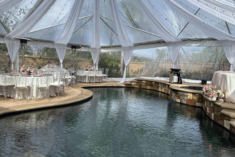 Clear Top Tent with draping