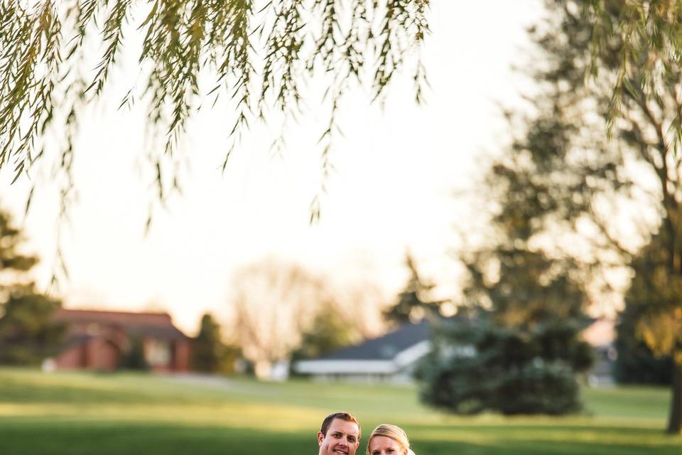 Couples portrait at evergreen country club