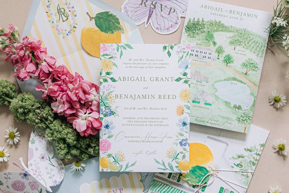 Watercolor invitations