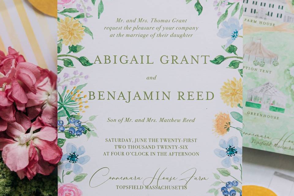 Watercolor invitations