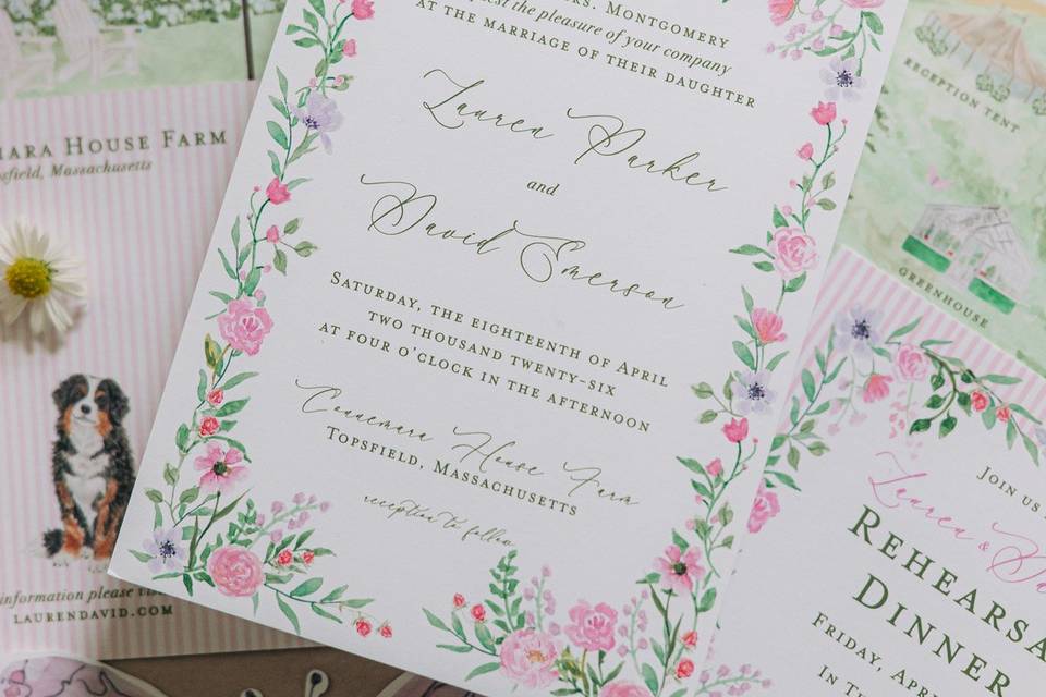 Watercolor invitations