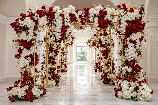 Red, white and gold Wedding
