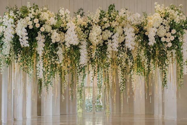 Emerald green, white and gold