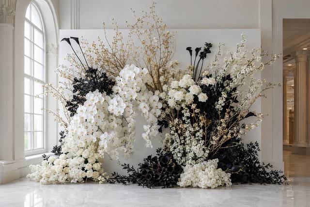 Black, white and gold