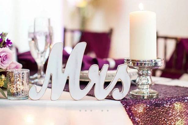 Decorated couple's table