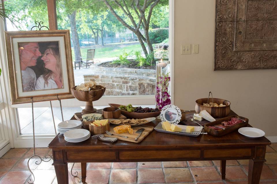 Table setup with centerpiece