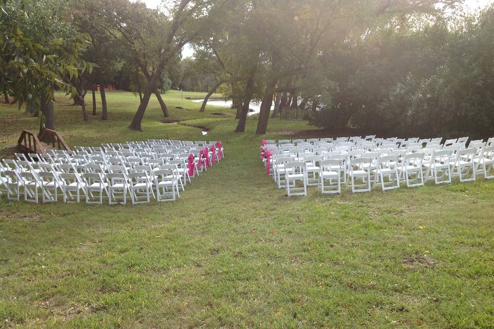 Outdoor wedding setup