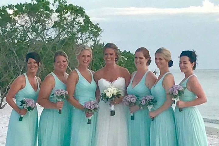 Sea blue wedding dresses