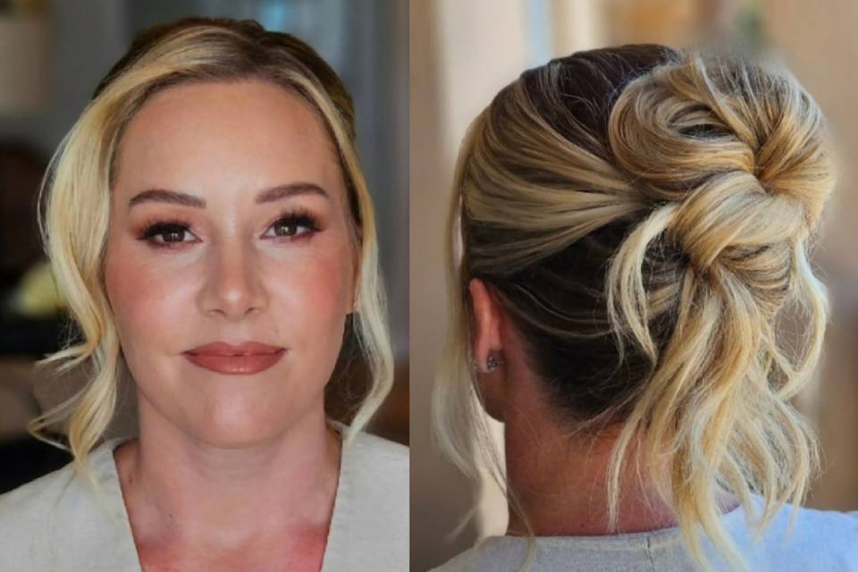 French twist, peachy glam