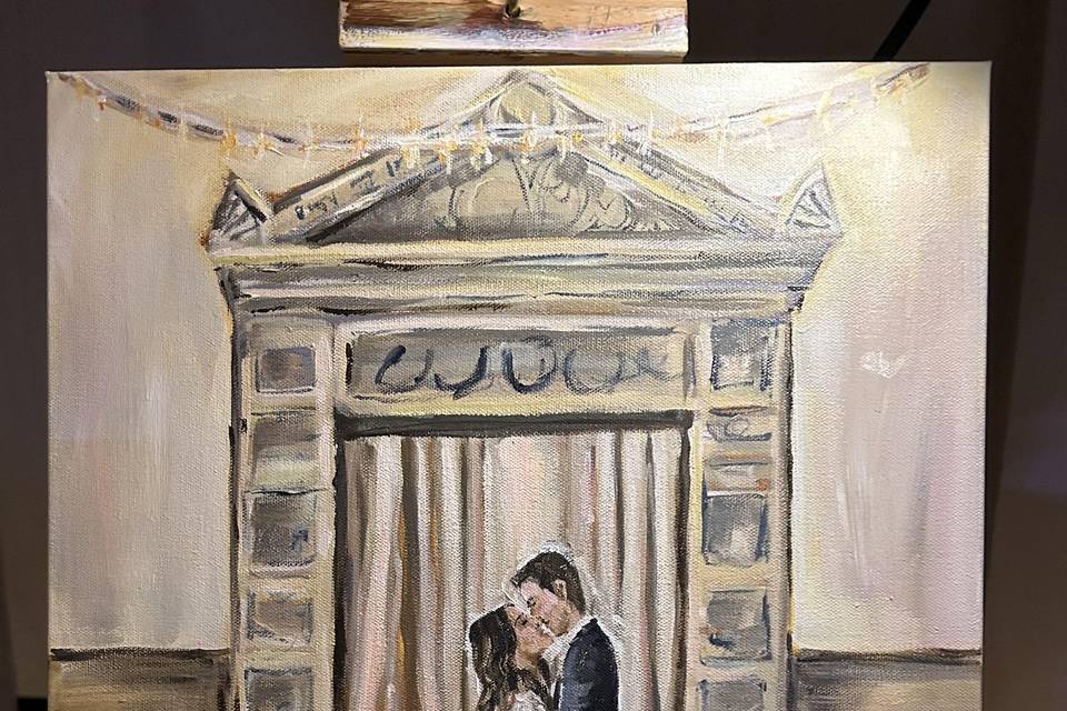 Historic first kiss painting